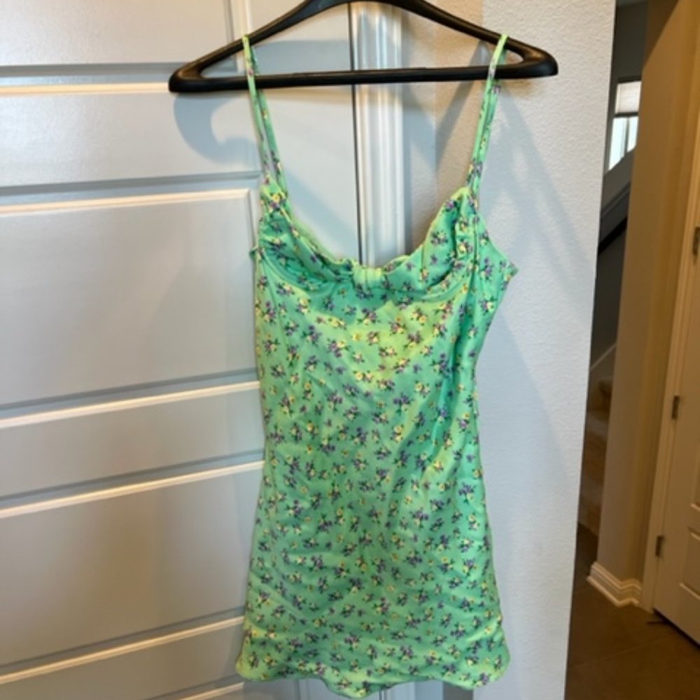 Zara Summer Dress "22" Satin Effect Printed Dress